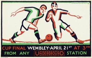 Percy Drake Brookshaw footbal London Transport vintage poster 1928