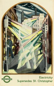 Vladimir Polunin Electricity supercedes St Christopher Vintage London Transport poster 1934 from Christies