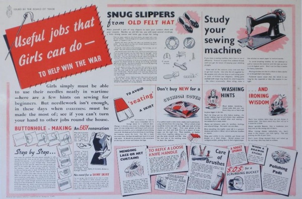 Jobs that girls can do to help win the war vintage WW2 poster from onslows