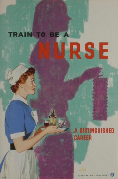 Vintage WW2 poster of nurse from onslows sale