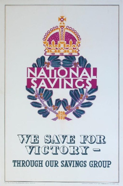 Vintage National Savings poster from WW2 from onslows