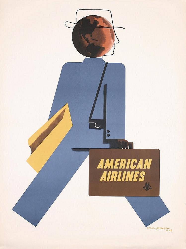 Vintage McKnight Kauffer American Airlines poster