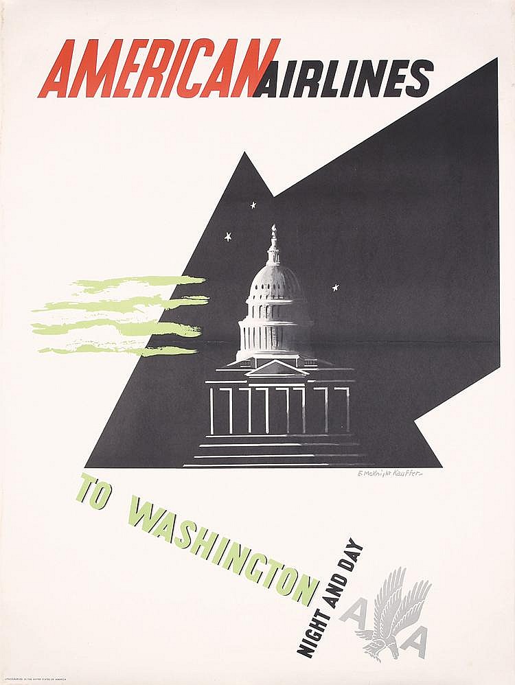 mcKnight Kauffre vintage American Airlines poster