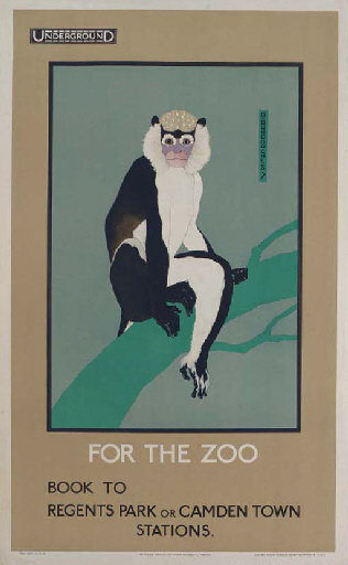 Dorothy Burroughes Zoo vintage london transport poster 1922