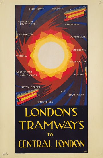 Harold McCready vintage London transport tram poster 1930
