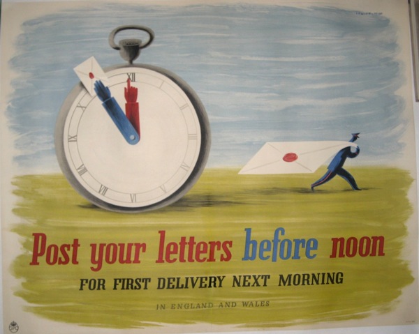 Lewitt Him post letters before noon vintage WW2 poster