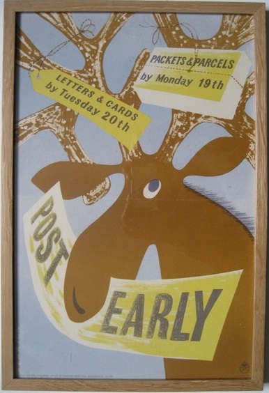 Henrion post early poster 1949 reindeer vintage GPO