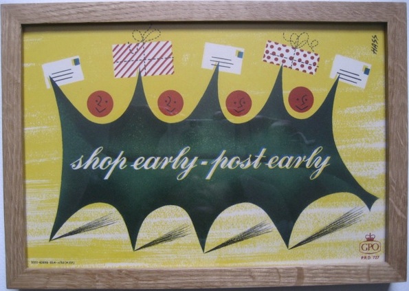 Derrick Hass shop early post early vintage GPO Poster holly
