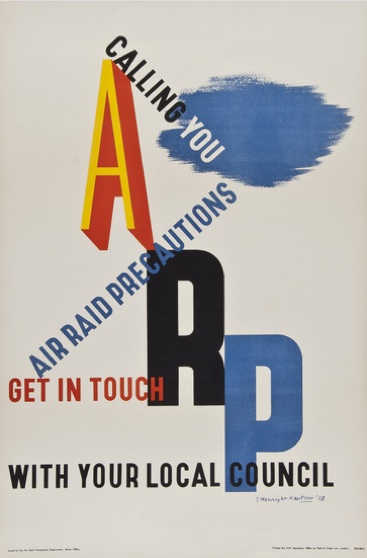 McKnight Kauffer ARP vintage WW2 poster 1938