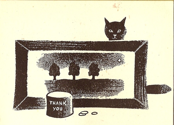 Illustration from Tom Eckersley cat o nine lives