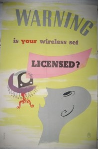 Dorrit Dekk vintage GPO wireless licence poster 1949