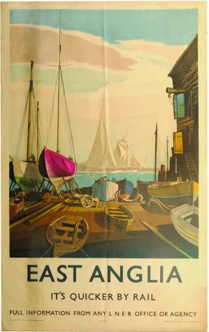 Rowland hilder East Anglia railway poster