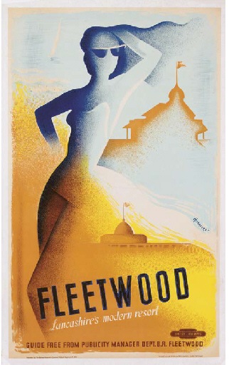 Pieter Huveneers fleetwood poster 1950 vintage railway poster