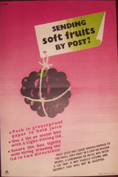 Karo vintage GPO soft fruits by post poster 1952