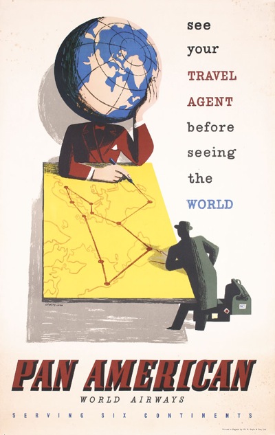 Lewitt Him Pan American vintage travel Poster