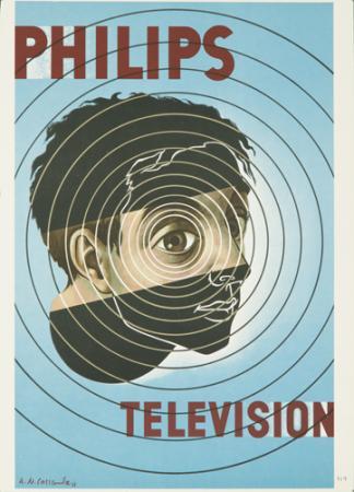 Cassandre 1951 vintage poster for Phillips television