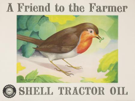 Vintage Shell poster friend to the farmer Hussey 1952