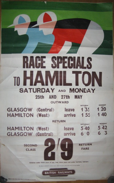 Tom Eckersley Race Specials British Railways vintage stock poster