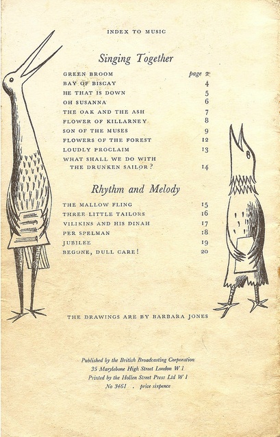 Barbara Jones BBC Schools booklet Singing Together 1957 from Mike Ashworth