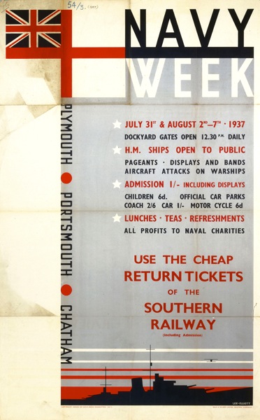 Theyre Lee Elliott Navy Week Vintage poster for Southern Railway 1937