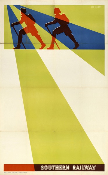 Theyre Lee Elliott Stock rambling vintage poster for Southern Railway 1937