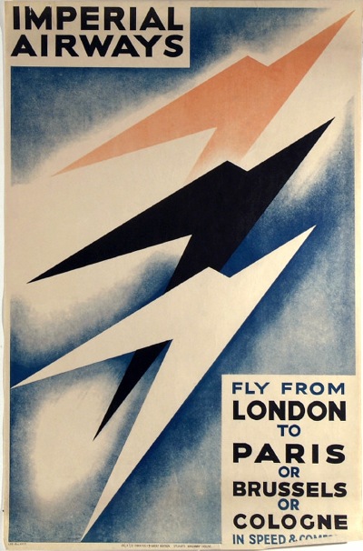 Theyre Lee Elliott Imperial airways vintage travel poster showing speedbird logo