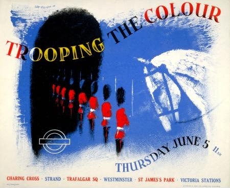 Theyre Lee Elliott Trooping the Colour Vintage London Transport poster 1952