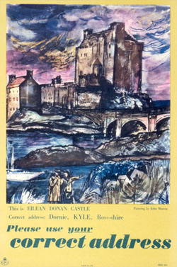 John Minton GPO poster Eilean Donan Castle 1957