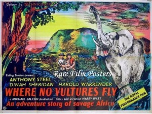 John Minton Film poster Where NO Vultures Fly 1951 eye hurt