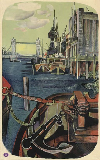 John  Minton vintage London Transport poster the River Thames 1950
