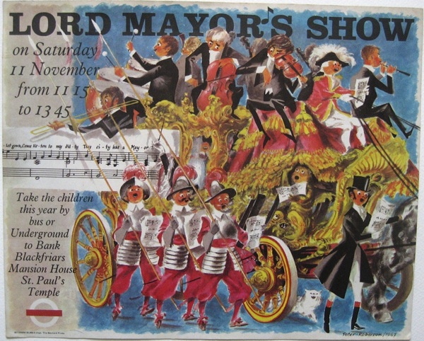 Peter Roberson Lord Mayor's Show poster 1967 vintage