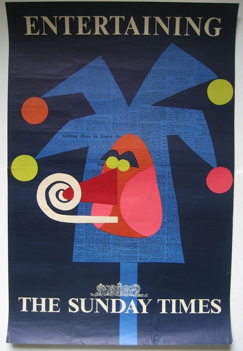 Patrick Tilley Sunday Times Vintage 1960s Posters Entertaining