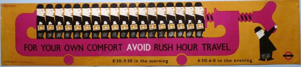 Vintage London Transport poster Galbraith bus Avoid Rush Hour Travel