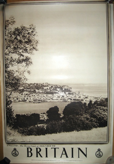 Vintage British travel poster Teignmouth early 1950s eBay