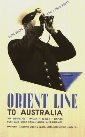 Orient Line Vintage travel poster Richard Beck 1937