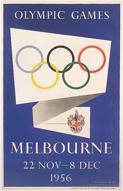 Richard Beck vintage poster 1956 Olympics Melbourne