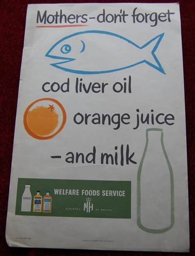 Cod liver oil vintage Ministry of Health poster for sale