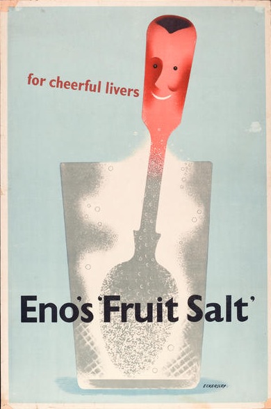 Tom Eckersley Enos Fruit Salts advertisement 1947