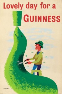 Tom Eckersley Vintage Guinness poster seal topiary 1956