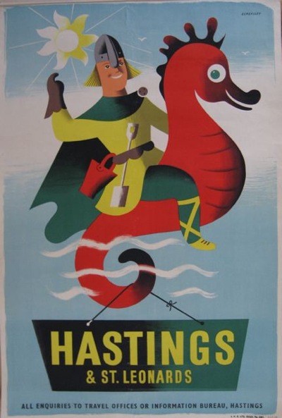 Tom Eckersley vintage hastings travel poster