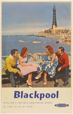 Blackpool vintage British railway poster photographic