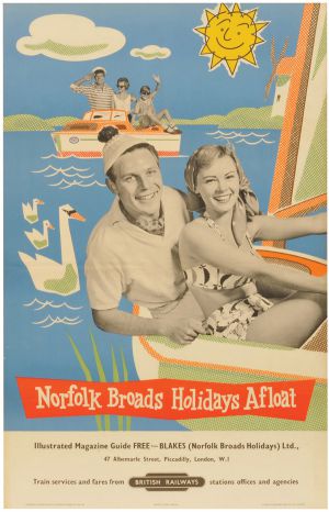 Norfolk Broads vintage British Railways poster