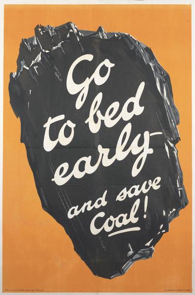 Go To Bed Early vintage WW2 Board of Trade propaganda poster VADS IWM