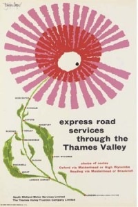 Royston Cooper Thames Valley flower coach poster in portrait form