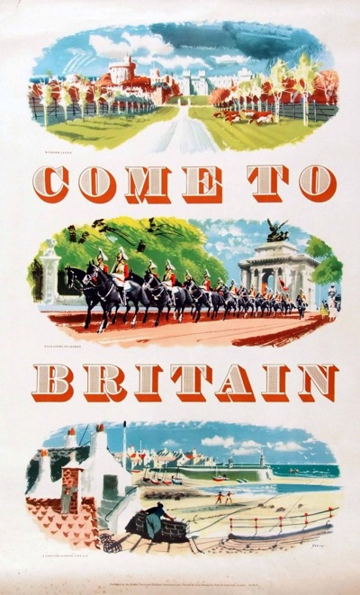 Xenia come to Britain vintage travel poster 1954