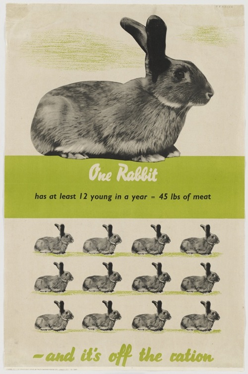F H K Henrion big rabbit vintage World War Two Home Front poster