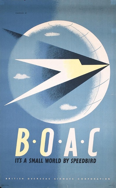 Tom Eckersley vintage airline travel poster 1947 Speedbird Poster Connection
