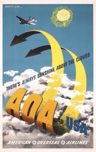 Lewitt Him, vintage airline travel poster 1948 Poster Connection