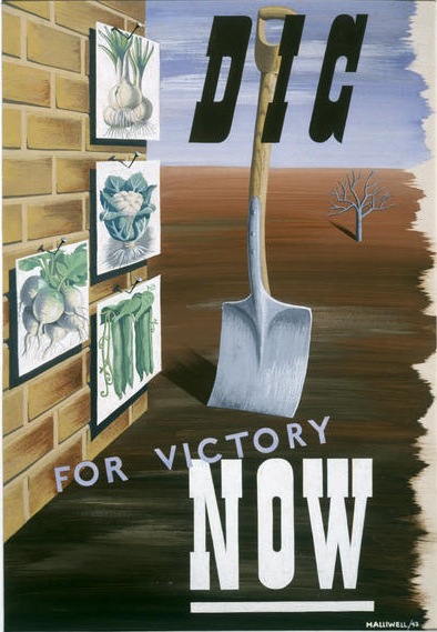 A E Halliwell Dig For Victory vintage World war two propaganda poster
