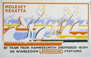 A E Halliwell vintage London Transport poster Molesey Regatta
